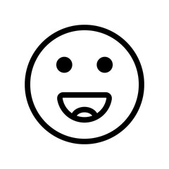 Smile Happy Emoji Icon Vector Illustration, Flat Style Isolated On White Background