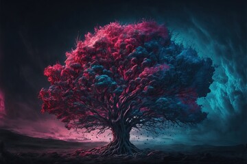 Obraz na płótnie Canvas tree in the night Generative AI