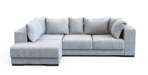 sofa render isolated PNG on transparent background advertising