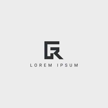 Alphabet letter FR, RF icon logo vector.