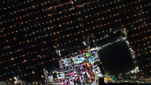 Aerial view of the Third largest Muslims congregation in Barisal, Bangladesh.