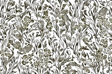 Luxury minimal style wallpaper with flower and botanical leaves, Organic shapes, Watercolor