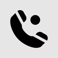 Phone notification icon in solid style, use for website mobile app presentation