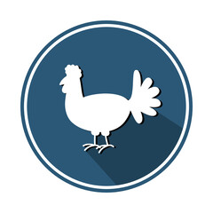 Obraz premium Circular panel with blue free-range chicken on white background 