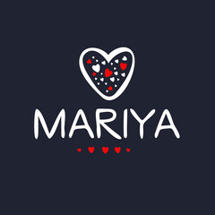Creative (Mariya) name, Vector illustration.