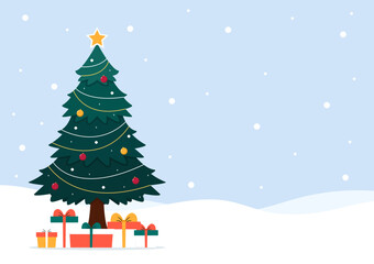 Merry Christmas cards. Christmas, Holiday templates with greetings, Christmas Tree. Banner or header and copy space.