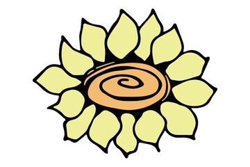 Simple flower clipart. Hand drawn floral doodle. For print, web, design, decor, logo