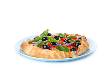 Concept of tasty food, Vegetable galette, isolated on white background