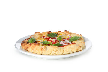 Concept of tasty food, Vegetable galette, isolated on white background