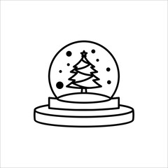 Snow globe ball christmas winter icon on white background.