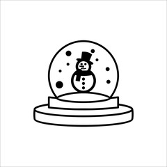 Snow globe ball christmas winter icon on white background.
