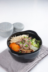 Bulgogi Jeongol or Yaetnal Bulgogi is Korean traditional stew with beef in Ttukbaegi (Bulgogi Hot Pot)