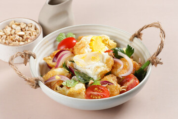 Yum Kai Dao is Thailand Crispy Fried Egg Salad.