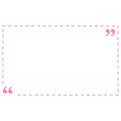 Quote box frame pink dashed line rectangle