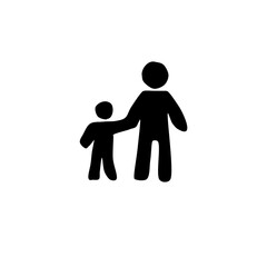 Man and child hand drawn icon.