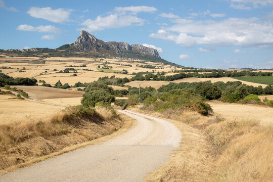 Open Track outside Lapoblacion Village, Navarra; Spain