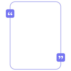 Quote box frame purple rounded vertical rectangle