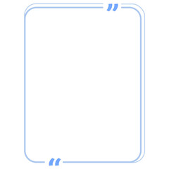 Quote box frame blue double line vertical rectangle