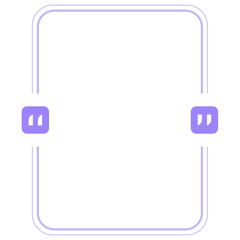 Quote box frame purple double line vertical rectangle