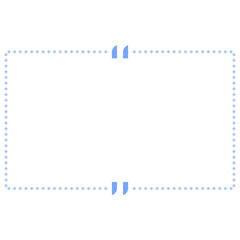 Quote box frame blue dotted line rectangle