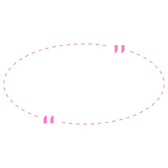 Quote box frame pink dashed line ellipse