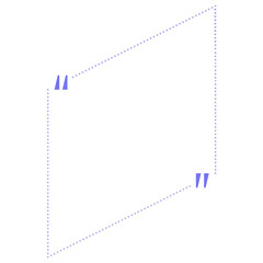 Quote box frame purple dotted line trapezoid