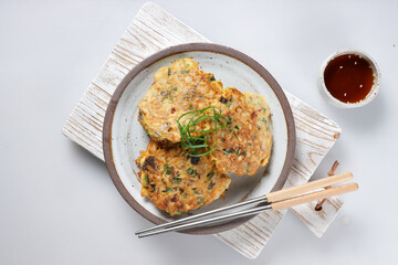 Chamchijeon or Pajeon or Korean Tuna Pancake. 