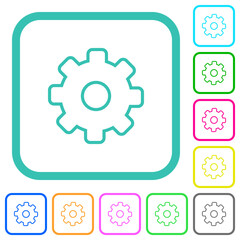 Settings outline vivid colored flat icons