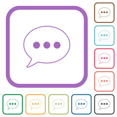 One oval active chat bubble outline simple icons