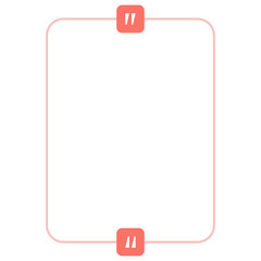 Quote box frame peach rounded vertical rectangle