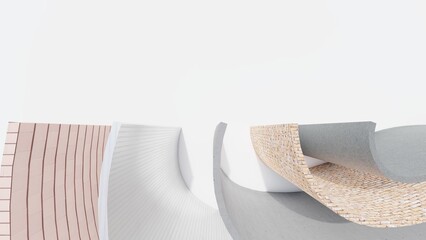 Industrial background walls of building materials 3d render