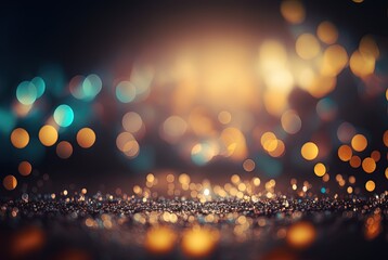illustration of glitter glow with bokeh light abstract background 