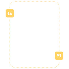 Quote box frame yellow dotted line vertical rectangle