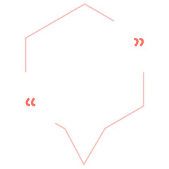 Quote box frame peach hexagon