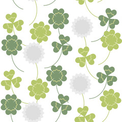爽やかなクローバーのシームレスパターン