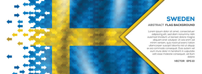 Abstract Sweden Flag Banner and Background with Arrow Shape Trading Exchange Investment concept