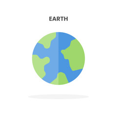 Earth icon flat. Vector illustration on white background. Can used for web, app, digital product, presentation, UI and many more.