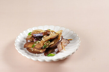 Korean Food : Gaji Bokkeum is Stir Fried Eggplant Side Dish.