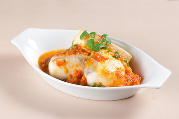 Thailand Food. Pla Raad Prik is Fish with Sweet and Sour Chili Sauce.