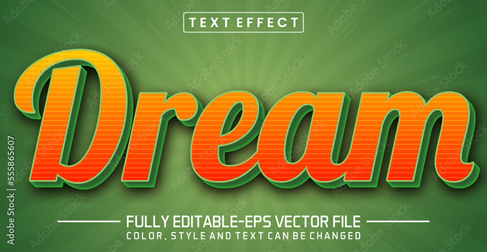 Poster editable dream text style effect - text style concept