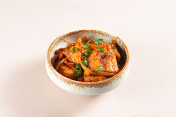 Daegu Jorim or Daegusal Jorim is a Soy Braised Cod Fish with a little kick from Gochujang.