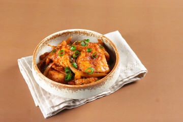 Daegu Jorim or Daegusal Jorim is a Soy Braised Cod Fish with a little kick from Gochujang.