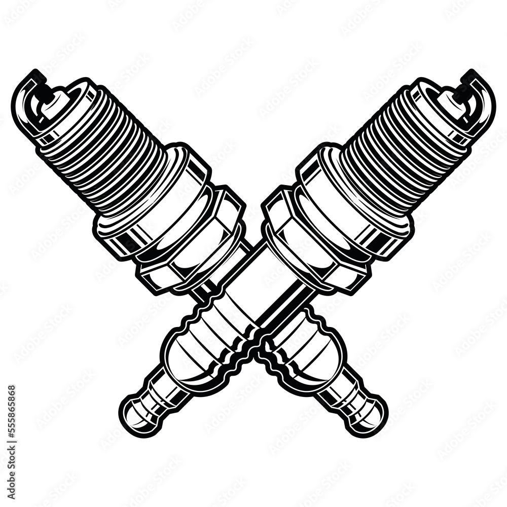 Wall mural motorcycle spark plug