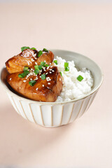 Japanese Food : Cod Fish Teriyaki Rice Bowl.