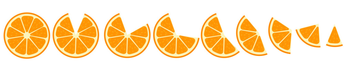 Obraz na płótnie Canvas Vector image of an orange. Juicy healthy citrus fruit. A design element for web applications, websites and social networks.