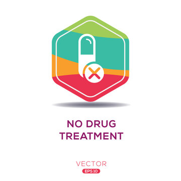 Creative (No Drug Treatment) Icon, Vector Sign.