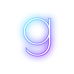 Alphabet lowercase g neon blue purple