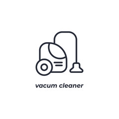 Vector sign vacum cleaner symbol is isolated on a white background. icon color editable.