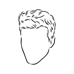 Continuous one line drawing of adult man portrait with beard and mustache. Fashionable men's style vector illustration. Sad guy in profile hand drawn contour sketch clip art.