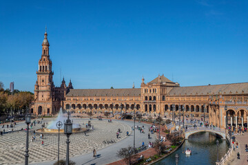 Fototapeta premium Spanish Square in Sevilla, Andalusia, Spain